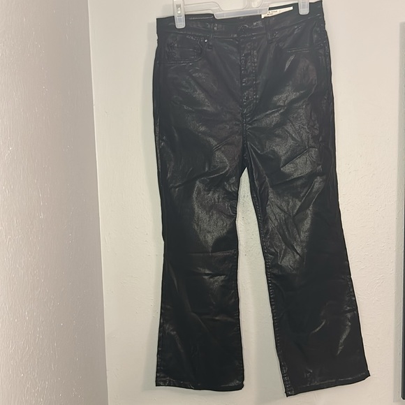 Rag & Bone Casey High-Rise Ankle Flare Coated Black - Picture 8 of 9